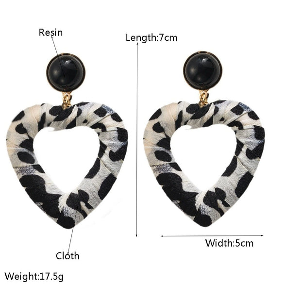 Women's Alloy Handwoven Geometric Heart Print Exaggerated Earrings