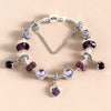 Women's Alloy Heart Flower Beaded Bracelet With Electroplated Finish Trendy Fashion Jewelry