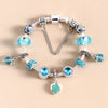 Women's Alloy Heart Flower Beaded Bracelet With Electroplated Finish Trendy Fashion Jewelry
