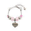 Women's Alloy Heart Flower Beaded Bracelet With Electroplated Finish Trendy Fashion Jewelry