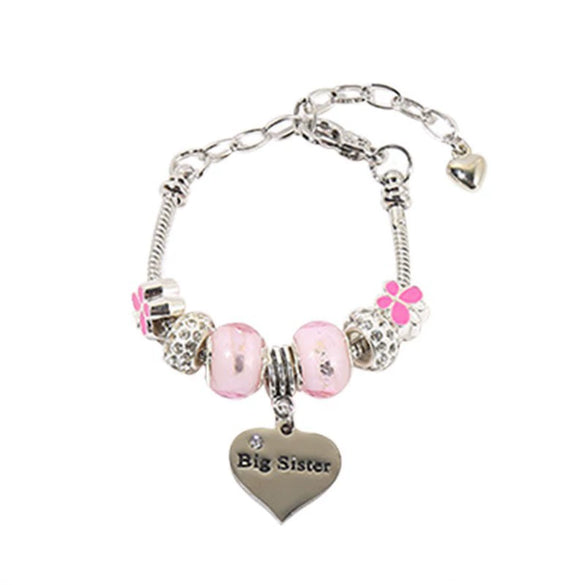 Women's Alloy Heart Flower Beaded Bracelet With Electroplated Finish Trendy Fashion Jewelry