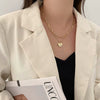 Women's Alloy Heart Pendant Sweater Chain Hip Hop Style Clavicle Necklace Electroplated Fashion Jewelry