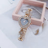 Women's Alloy Heart Shape Fashionable Diamondencrusted Bracelet Watch