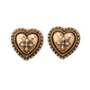 Women's Alloy Heartshaped Geometric Cross Flower Earrings With Distressed Electroplated Finish And Stainless Steel Ear Posts