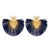 Women's Alloy Heartshaped Geometric Retro Exaggerated Tassel Electroplated Earrings