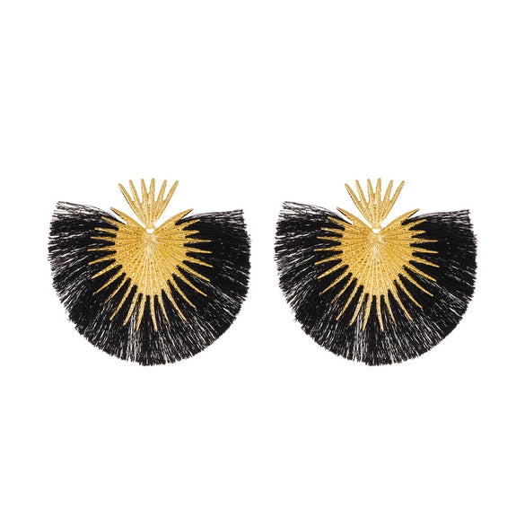 Women's Alloy Heartshaped Geometric Retro Exaggerated Tassel Electroplated Earrings