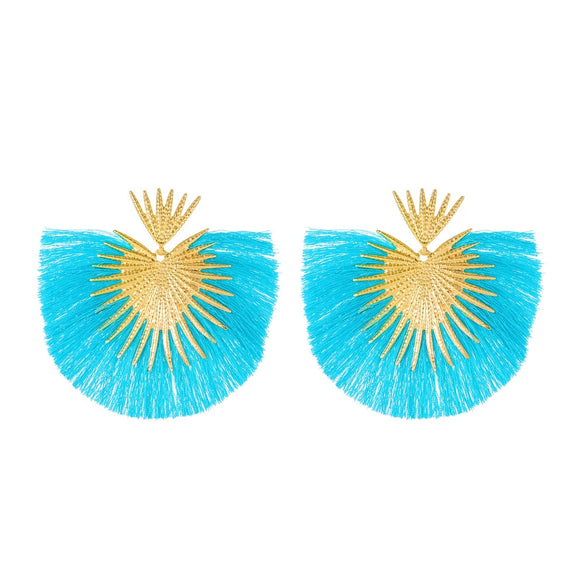 Women's Alloy Heartshaped Geometric Retro Exaggerated Tassel Electroplated Earrings