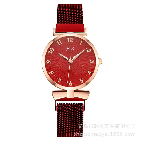 Women's Alloy Iron Milan Band Round Dial Leisure Quartz Watch