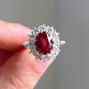Women's Alloy Jewelry With Flower Pattern And Electroplating Ruby Ring And Diamond Bracelet