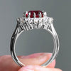 Women's Alloy Jewelry With Flower Pattern And Electroplating Ruby Ring And Diamond Bracelet