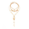 Women's Alloy Layered Pendant Necklace With Heart Sunflower And Water Drop Charms Geometric Irregular Chain And Plated Sweet Cool Style