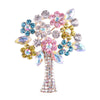 Women's Alloy Leaf Brooch With Crystal And Artificial Gem Accents Floral Pin For Scarf And Clothing Decoration