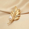 Women's Alloy Leaf Flower Brooch With Electroplating Design