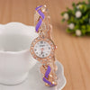 Women's Alloy Leaf Pendant Bracelet Quartz Watch Jewelry Set With Round Dial And Stainless Steel Buckle