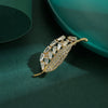 Women's Alloy Leaf Rhinestone Brooch Electroplating Minimalist Design