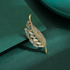 Women's Alloy Leaf Rhinestone Brooch Electroplating Minimalist Design