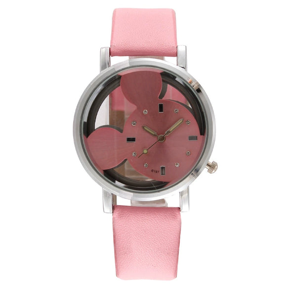 Women's Alloy Leather Belt Quartz Watch With Circular Dial And Fashion Style