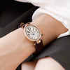 Women's Alloy Leather Gold Clasp Oval Dial Fashion Waterproof Quartz Watch