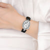 Women's Alloy Leather Gold Clasp Oval Dial Fashion Waterproof Quartz Watch