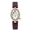 Women's Alloy Leather Gold Clasp Oval Dial Fashion Waterproof Quartz Watch