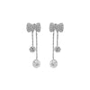 Women's Alloy Light Luxury Diamond Bow Tassel Earrings