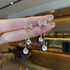Women's Alloy Light Luxury Diamond Bow Tassel Earrings