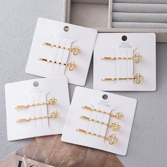 Women's Alloy Light Luxury Geometric Bangs Hairpin Set With Diamonds