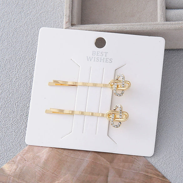 Women's Alloy Light Luxury Geometric Bangs Hairpin Set With Diamonds