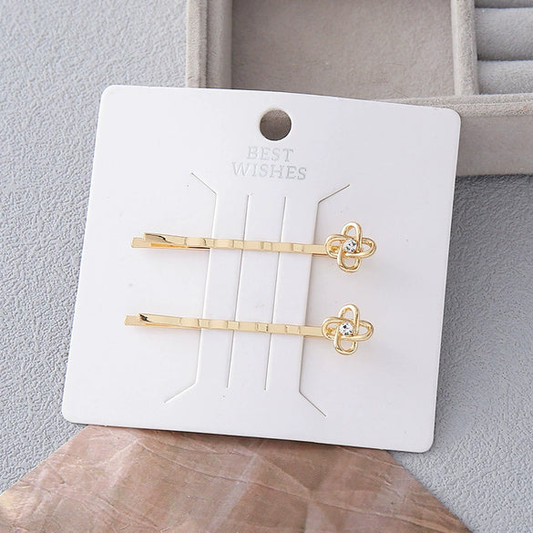 Women's Alloy Light Luxury Geometric Bangs Hairpin Set With Diamonds
