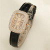Women's Alloy Light Luxury Quartz Watch Necklace Earrings Ring Set With Pigeon Egg Case And Rectangle Dial