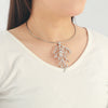 Women's Alloy Long Collar With Flower Pattern Fashion Style