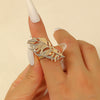 Women's Alloy Metal Geometric Style Ring With Flower Pattern And Electroplating