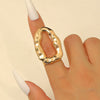 Women's Alloy Metal Geometric Style Ring With Flower Pattern And Electroplating