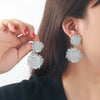 Women's Alloy Multilayer Sun Flower Pendant Earrings Electroplated Old Style