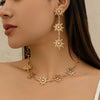 Women's Alloy Ochain Geometric Sunflower Metal Totem Electroplated Necklace Jewelry
