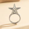 Women's Alloy Open Finger Ring With Three Dimensional Star Heart Geometric Letter Patterns And Electroplating Treatment