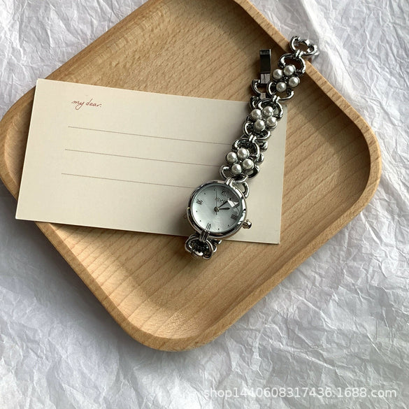 Women's Alloy Ordinary Glass Mirror Leisure Bracelet Watch Light Luxury Retro Style