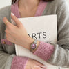 Women's Alloy Oval Quartz Watch With Metal Mesh And Fashion Style