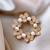 Women's Alloy Pearl Brooch With Electroplating And Natural Plant Flowers Design Highend Clothes Accessory