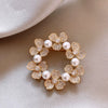 Women's Alloy Pearl Brooch With Natural Flower Design And Electroplating Process