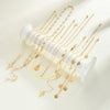 Women’s Alloy Pearl Embellished Cross Pendant Necklace With Tassel Layered Geometric Chain And Electroplated Finish