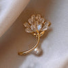Women's Alloy Pearl Flower Design Brooch With Electroplating