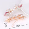 Women's Alloy Pearl Flower Hairpin With Rhinestone Electroplated Ponytail Clip Hair Accessories