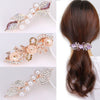 Women's Alloy Pearl Flower Hairpin With Rhinestone Electroplated Ponytail Clip Hair Accessories
