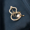 Women's Alloy Pearl Gourd Geometric Style Electroplated Brooch Jewelry Wholesale