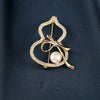 Women's Alloy Pearl Gourd Geometric Style Electroplated Brooch Jewelry Wholesale