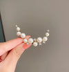 Women's Alloy Pearl Meniscus Flower Brooch With Electroplating And Antislip Buckle Pin Accessories