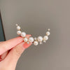 Women's Alloy Pearl Meniscus Flower Brooch With Electroplating And Antislip Buckle Pin Accessories