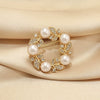 Women's Alloy Pearl Simple Style Diamondembedded Round Flower Brooch With Electroplating