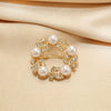 Women's Alloy Pearl Simple Style Diamondembedded Round Flower Brooch With Electroplating
